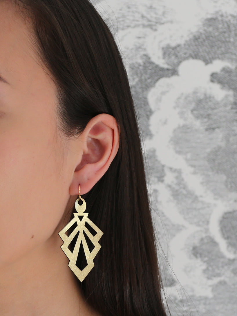 Gold hot sale aztec earrings